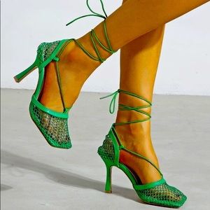 Bottega Venetta Inspired Mesh Sandal Heels